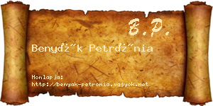 Benyák Petrónia névjegykártya